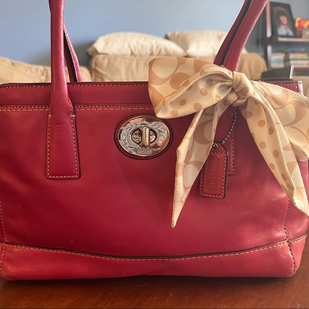 Pink leather Coach purse